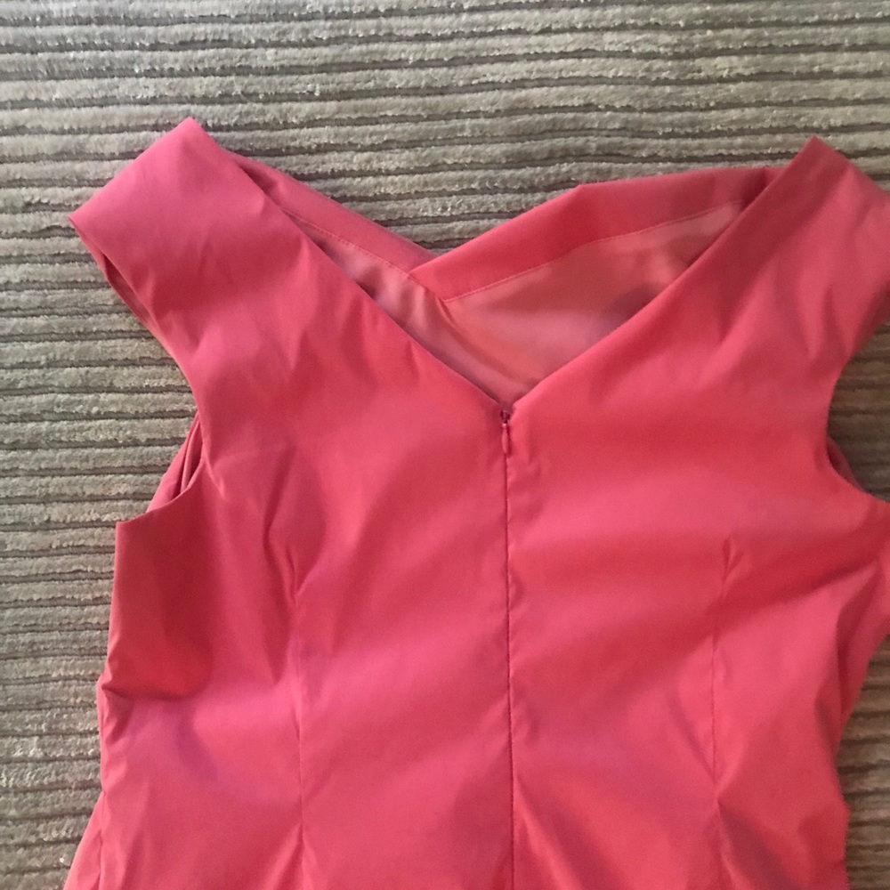 Teri Jon Cocktail Dress.  Rich Salmon Color.
